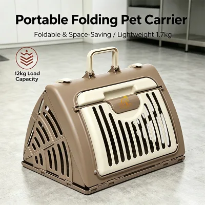 EUR PET Folding Metal Pet Cat Cage Storage Box Plastic Foldable Plastic Storage Box Travel Portable Plastic Storage Cage Box