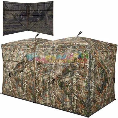 Portable Camouflage PVC Hunting Tent with Waterproof Feature Easy Transport for Road Trips and Remote Locations