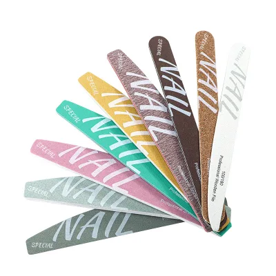 Nail File Custom Logo Double-Sided Printed Colorful Half-moon Square Straight Zebra Washed Sandpaper Pedicure Trimming Tool