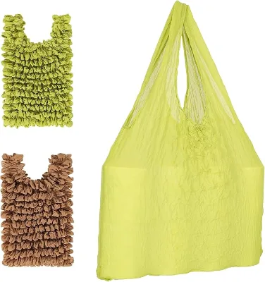 Magic Expandable Shopping Bag-Stretchable Reusable Grocery Tote with Foam Handles, Folds to Mini Size(Eco-Friendly & Waterproof)