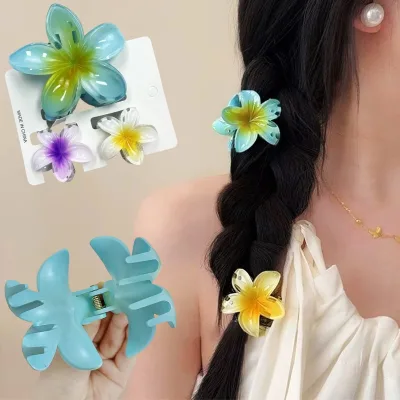 Hot-selling 3PCS/Set Beach Vacation Flower Hair Claws Clip Fashionable Flower Hairpin for Girls Sweet Kids Hair Accessories