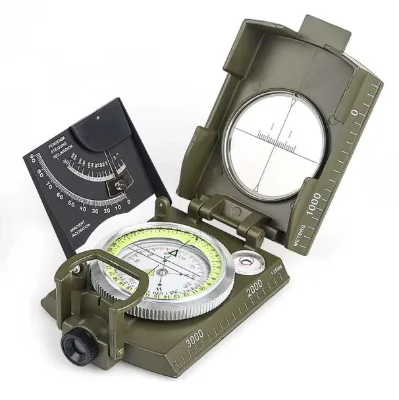 Lightweight Portable Lensatic Sighting Compass Clinometer for Hiking Survival Camping Navigation Hunting Geology-Luminous Dial