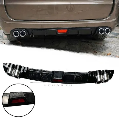 Haosheng Car Kit Factory Hot Sale Plastic Carbon Fiber Style 1 Universal Rear Bumper Diffuser Led Spoiler Lower Boot Lip Kit