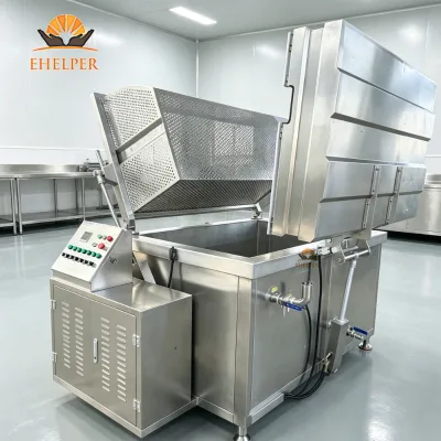 Frozen Vegetable Processing Stainless Steel Blanching Tanks 5-10mm Mesh Basket Electric Gas Steam Blancher