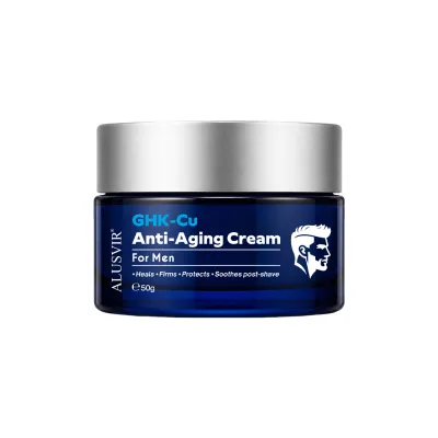 Private Label GHK-cu Blue Copper Peptide Pro-Xylane Face Moisturizer Anti-Aging Repair Wrinkle Cream Skin Care Products for Men