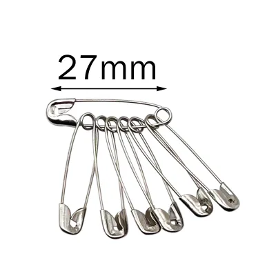 High Quality 27mm Metal Personalized Safety Pins Custom Logo Wholesale Small Locking Fancy Craft Emda 201064 Office Home