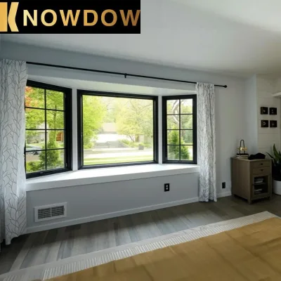 KNOWDOW Aluminum Bay Windows&Doors Window Grill Designs North America Stylish Glass Modern