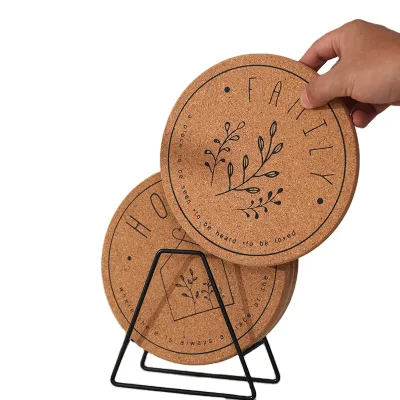 Wholesale Eco-Friendly Customized Printing Cork Coasters Blank Extra Thick Drink Cork Coaster for Home Bar