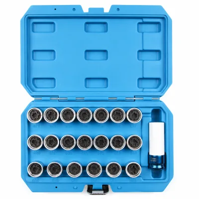 21PC Wheel Locking Nut Key Set for Volkswagen 521-540 17mm Anti-Theft Lug Nut Removal Socket for Golf Polo Passat Tiguan