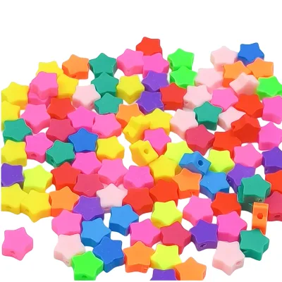 10mm Mixed Color Five Pointed Star Polymer Soft Clay DIY Handmade Necklace Bracelet Accessories Loose Bead Wholesale