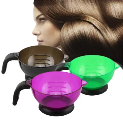 Transparent Silicone Dye Bowl with Non-Slip Handle Color Grip Plastic Mixing Container with Measurement Marks