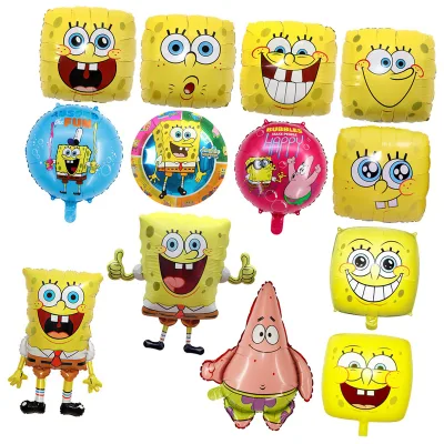 New Cartoon Anime Theme Sponge Bob Patrick Star Balloon Set for Children's Happy Birthday Party Decoration
