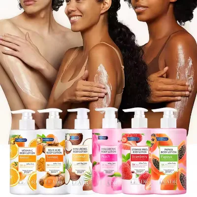 Private Label 300ml Vitamin C Turmeric Kojic Acid Body Lotion Men & Women's Moisturizing Whitening Formula with Anti-Dark Spots