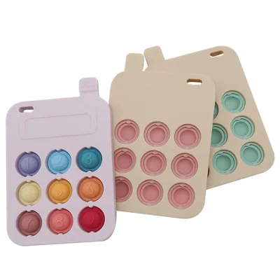 Stress Release Silicone Press Toy Colorful Number Pop Sensory Kids Toys Teether for Baby