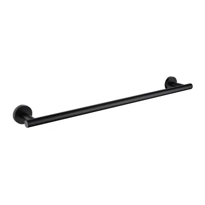 Easy-Install Black Polished Single Towel Bar 304 Stainless Steel Wall Mounted Eco-Friendly Modern Home Contemporary Bathroom