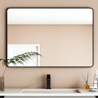 Modern Luxury Style Bathroom Self-Adhesive Toilet Dressing Mirror Wall-Mounted Makeup Mirror for Wash Basin