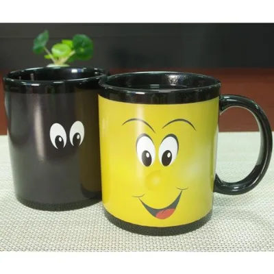 Wholesale factory customized ceramic color changing mug with printing logo for cup change color hot color change coffee mug