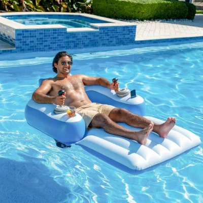 Motorized Pool Float for Adults Inflatable Lounge with Built-in Electric Actuator