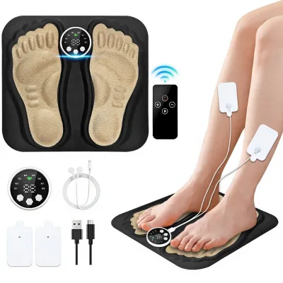 FOYOGA Smart 3D Massage Foot Mat Reflexology Massager Microcurrent Acupoint Therapy Wireless Remote Control Portable Home Spa