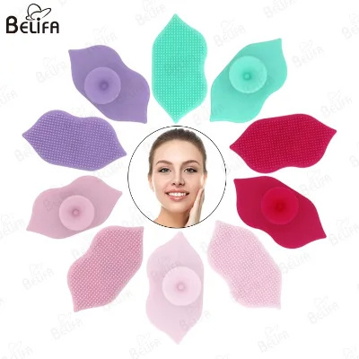 New Mini Makeup Cleaning Tools Mouth Shaped Exfoliating Brush Silicone Lip Brush Face Scrubber Lip Shape Scrubber