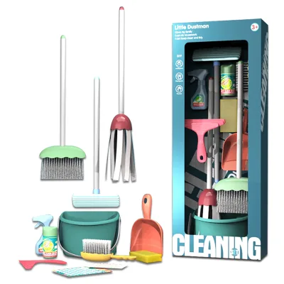 2021 New Arrival Preschool Toy Kids Pretend Play Set Cleaning Set Toys Clean House Play Set Real Toy 12 PCS Clean Tool