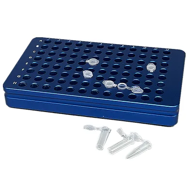 Lab 96wells Aluminum Metal Coolbox Aluminum Racks for 1.5ml or 2ml Centrifuge Tube