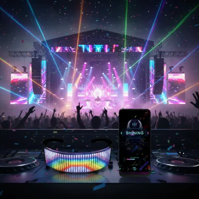 Ready to Ship Blue Tooth Led Part Glasses DIY Programmable Scrolling Message Led Light up Glasses for Party Festival