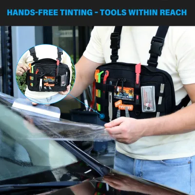 Foshio Professional Chest Rig Tool Bag For Window Tinting Ppf Wrap Pouch For Tint Shops Installer