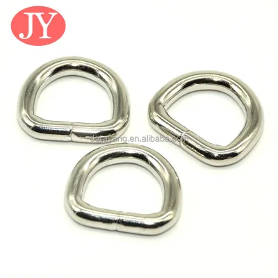 Small D Ring Handbags Strap Hanger Ring Buckle 13mm Silver Dee Metal D Ring for Handbags