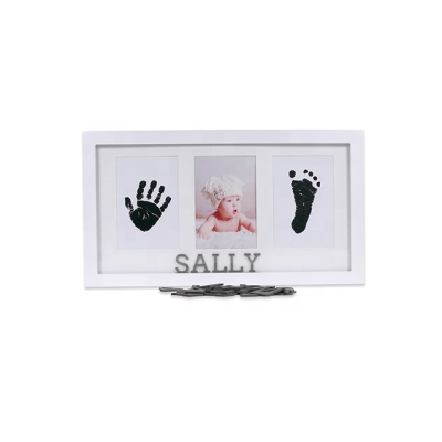 High Quality Brand New Design Letter Photo Picture Frame With Hand Foot Print Clay for Newborn Baby