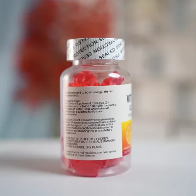 Private Label OEM Low Price Orange Flavored Soft Candy Vitamin C Gummies 60g Dietary Supplement