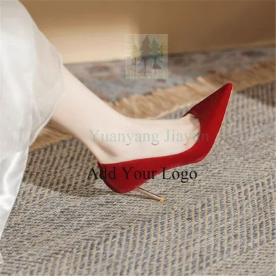Wedding Shoes Bridal Red High Heels Stiletto Heel Pointed Toe Evening Party Women Pumps