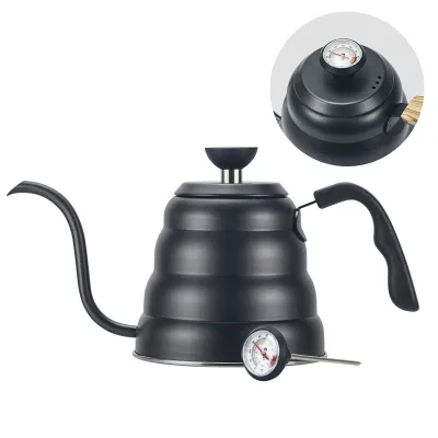 40oz/1.2L Gooseneck Thin Spout Stainless Steel Coffee Kettle with Thermometer, for Hand Drip Pour Over Coffee Tea Pot Teapot