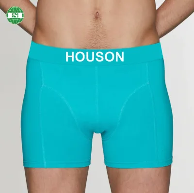 Baby Blue Male Underwear Athletic Style Boxer Briefs Cotton Bamboo Modal Polyester Nylon Spandex Customized Fabric