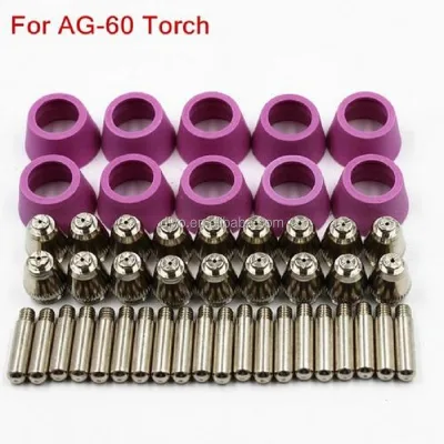 SG-55 AG-60 Air Plasma Cutter Cutting Torch Ceramic Shield Cup Kit Electrodes