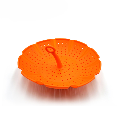 Portable Bpa Free Kitchen Cooking Tool Food Grade Vegetable Meat Silicone Kitchenware Food Steamer Basket