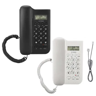 KX-T076 Wall-Mounted Dual System (FSK/DTMF) Wired Telephone ABS Material Landline Phone Home Hotel Office Telecom Application