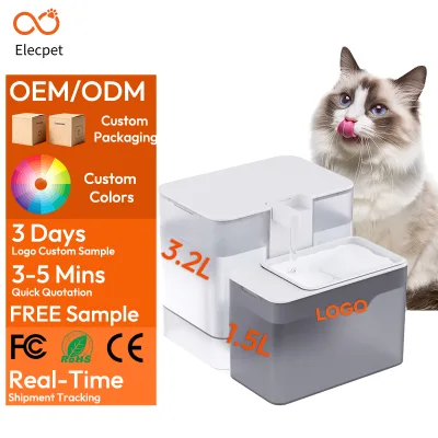 Elecpet OEM Pet Automatic Tip-Proof Large Capacity Design Cat Water Fountain with Dirt-Separation Design PP Material for Cats