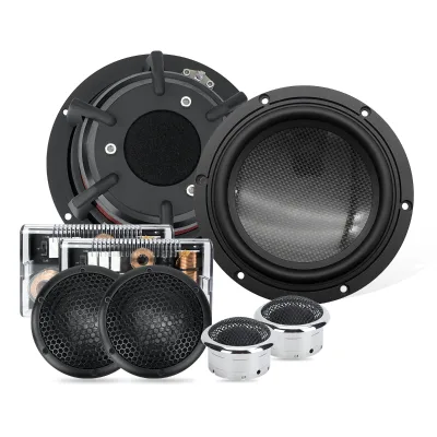 Superior 6.5 Car Speaker 3-Way Component System Inverted Carbon Fiber Cone Speaker Low Distortion Design for High Fidelity Sound