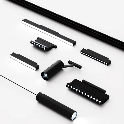 Modern Household LED Track Light Concealed Surface Mounted Smart Lighting for Living Room Aluminum Body No Main Light Required