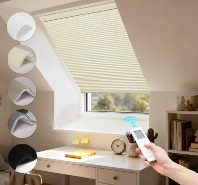 Customizable Size Electric Day and Night Blinds, Smart Cellular Curtains Alexa Enabled  Google Home Compatible for Bedroom