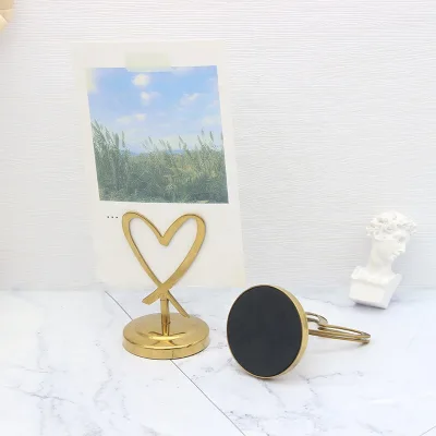 8cm H Heart Design Metal Wedding Sign Place Card Holders Tabletop Menu Card Holders for Restaurant Wedding