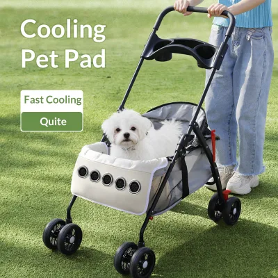 Anjuny 5V USB Cooling Pet Mat Dog Cat Pad Portable Airflow 3 Fans Breathable Summer Brown Paper Box Knitted Foldable