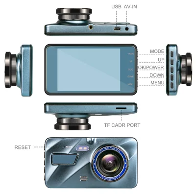 CY021 1080P Front 1080P Inside Cabin Car Dash Camera 4inch IPS Dashboard Cam 4 IR LEDs Driving Recorder Car Camera