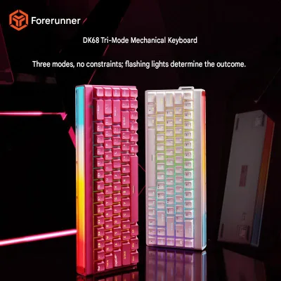 DK68 Compact Portable BT Mechanical-Feel Keyboard Berry Red/Black/White Keyboard Magnetic/Mechanical Switch for Office Use