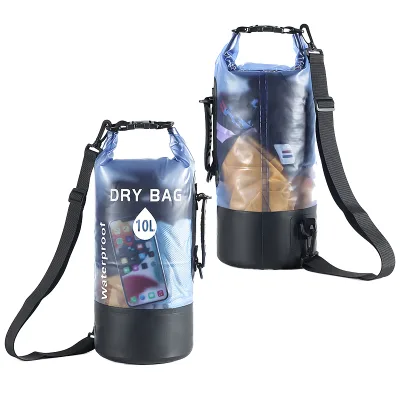 10L PVC Roll-Top Kayaking Dry Backpack Waterproof Soft Durable Strap Camping Hiking Portable Travel