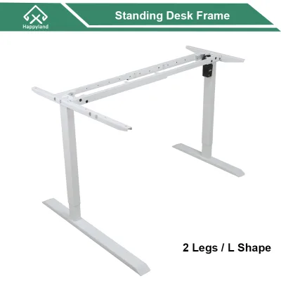 2 Adjustable Legs Electric Height Adjustable Standing Desk Frame Equipped with L Shape Splicing Tabletop