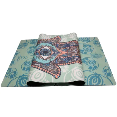Durable Rubber Suede Yoga Mat - 5mm Thick High-Density, Eco-Friendly Rubber,Resistant to Wear & Tear, Custom Print Option