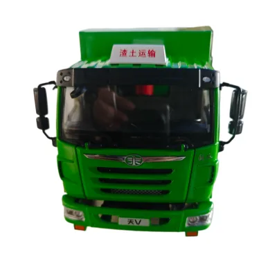 1:24 Scale FAW Jiefang Tian V Diecast Dump Truck Model Green Alloy Construction Tipper Truck Model
