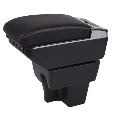 Center Console Storage Box With 7 USB Design Double Layers Armrest Heightening Pad for Proton Wira